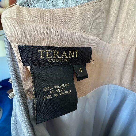 Terani Couture  Embellished Deep V-neck Ballgown size 4 - Picture 11 of 12